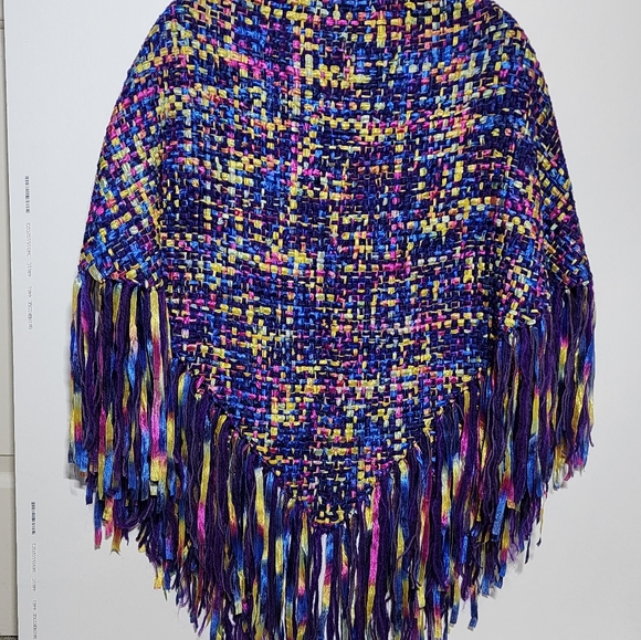 SHAWL HANDMADE - MULTICOLOR RIBBON WOVEN - GORGEOUS AND UNIQUE - Picture 11 of 11